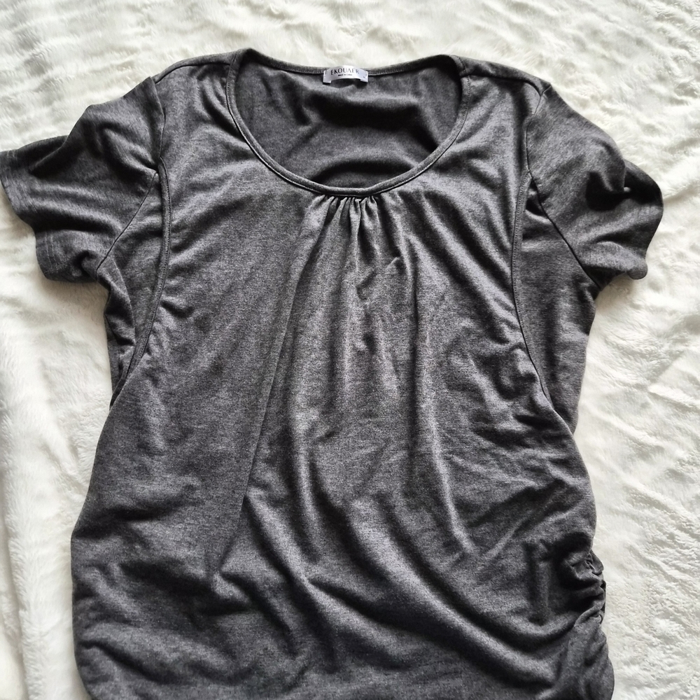Nursing Dark Gray Short Sleeve Women's Top
